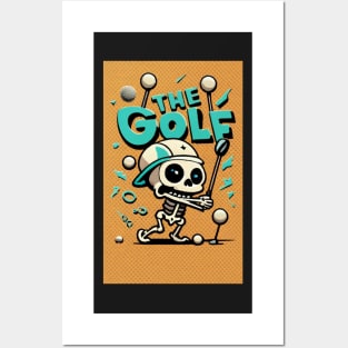 Putting Bones to the Test Funny Golfing Skeleton Halloween Posters and Art